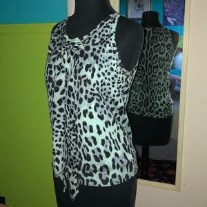 Carlisle silk knit tank and marching catdigan